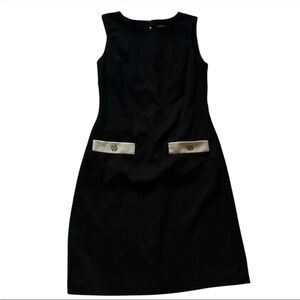 Tommy Hilfiger Sleeveless Black Classy Stylish Career Pencil Zip Up Dress Size 2
